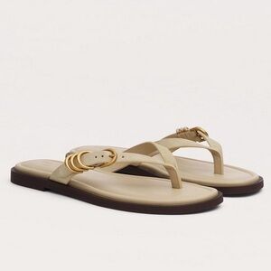 NIB Rag & Bone Gia Suede Flip Flops in Macadamia Suede